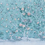 LES OISEAUX PANEL SET - BLUE TURQUOISE Schumacher Wallpaper LES OISEAUX PANEL SET BLUE TURQUOISE Schumacher Wallpaper wallpaper - SKU 5015156