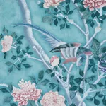 LES OISEAUX PANEL SET - BLUE TURQUOISE Schumacher Wallpaper LES OISEAUX PANEL SET BLUE TURQUOISE Schumacher Wallpaper wallpaper - SKU 5015156