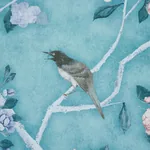 LES OISEAUX PANEL SET - BLUE TURQUOISE Schumacher Wallpaper LES OISEAUX PANEL SET BLUE TURQUOISE Schumacher Wallpaper wallpaper - SKU 5015156