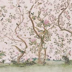 LES OISEAUX PANEL SET - BLUSH Schumacher Wallpaper | Wallpap LES OISEAUX PANEL SET BLUSH Schumacher Wallpaper wallpaper - SKU 5015154