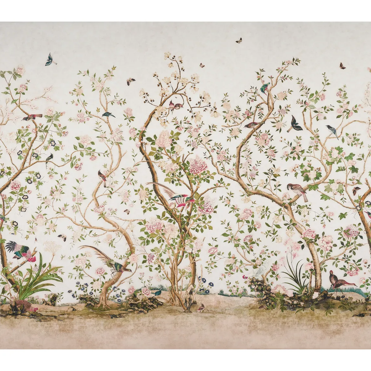 LES OISEAUX PANEL SET IVORY Schumacher Wallpaper wallpaper - SKU 5015151
