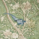 LES OISEAUX PANEL SET JADE Schumacher Wallpaper wallpaper - SKU 5015152