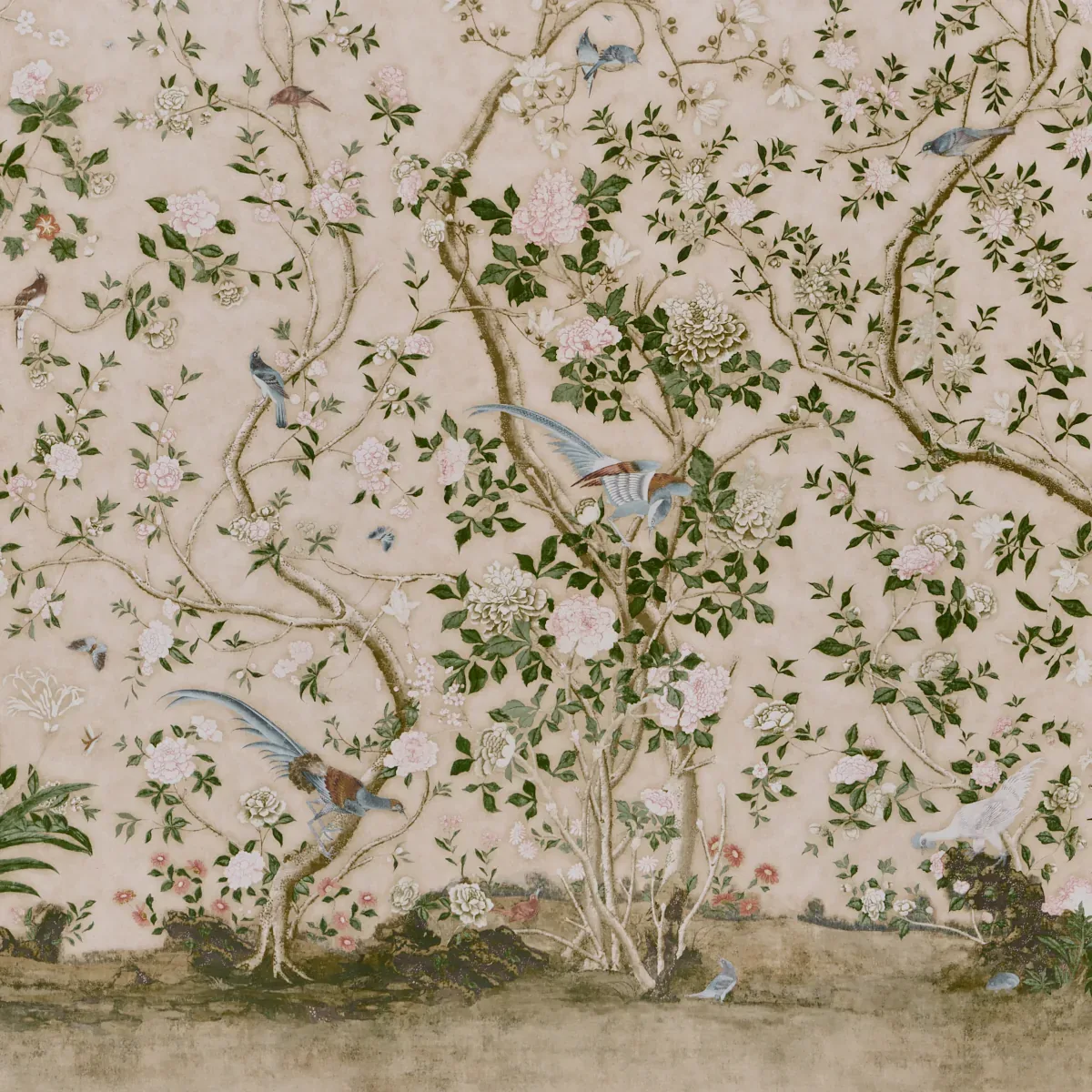 LES OISEAUX PANEL SET - PARCHMENT Schumacher Wallpaper | Wal LES OISEAUX PANEL SET PARCHMENT Schumacher Wallpaper wallpaper - SKU 5015155