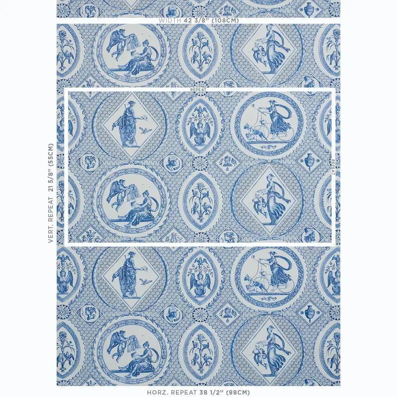 LES SCENES CONTEMPORAINES BLUE Schumacher Wallpaper wallpaper - SKU 5011490