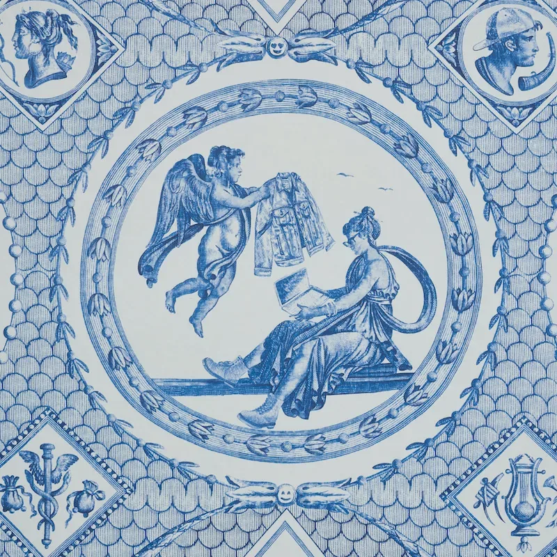 LES SCENES CONTEMPORAINES BLUE Schumacher Wallpaper wallpaper - SKU 5011490