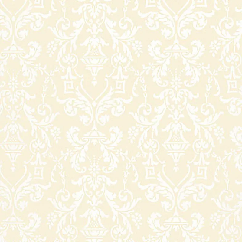 LIDO DAMASK BEIGE Schumacher Wallpaper wallpaper - SKU 5004480