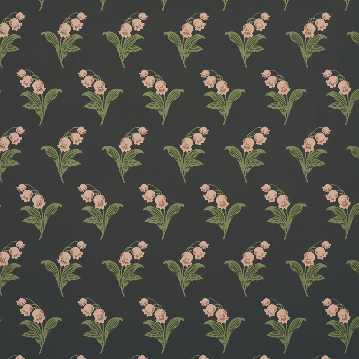 LILY OF THE VALLEY MIDNIGHT Schumacher Wallpaper wallpaper - SKU 5016282