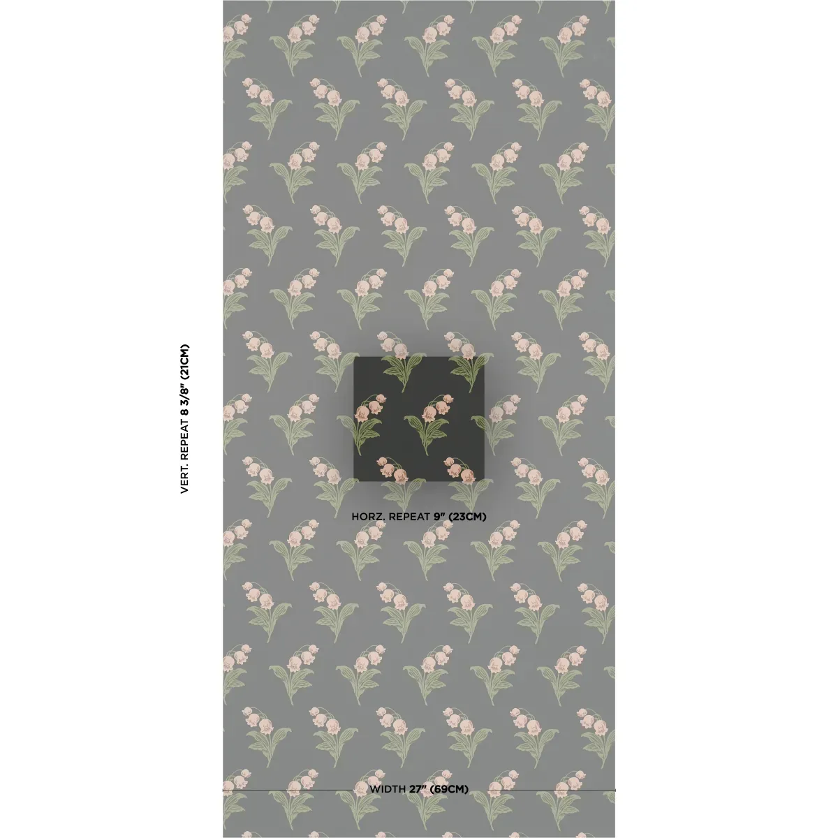 LILY OF THE VALLEY MIDNIGHT Schumacher Wallpaper wallpaper - SKU 5016282