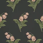 LILY OF THE VALLEY - MIDNIGHT Schumacher Wallpaper | Wallpap LILY OF THE VALLEY MIDNIGHT Schumacher Wallpaper wallpaper - SKU 5016282
