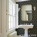 LILY OF THE VALLEY - MIDNIGHT Schumacher Wallpaper | Wallpap LILY OF THE VALLEY MIDNIGHT Schumacher Wallpaper wallpaper - SKU 5016282