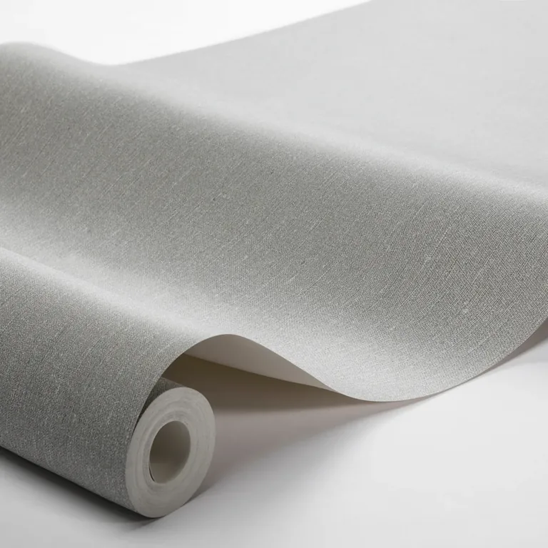 Schumacher LINEN wallpaper, color ASH GREY, SKU 4417