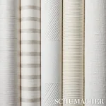 LINEN BARK WHITE Schumacher Wallpaper wallpaper - SKU 5012960