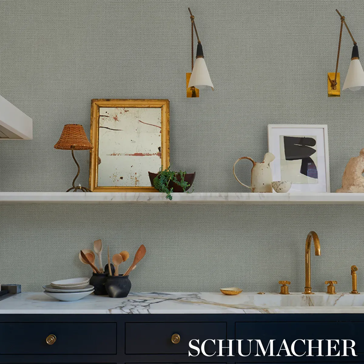 LINEN GESSO VINYL - LEAF Schumacher Wallpaper | Wallpaper Tw LINEN GESSO VINYL LEAF Schumacher Wallpaper wallpaper - SKU 5017286