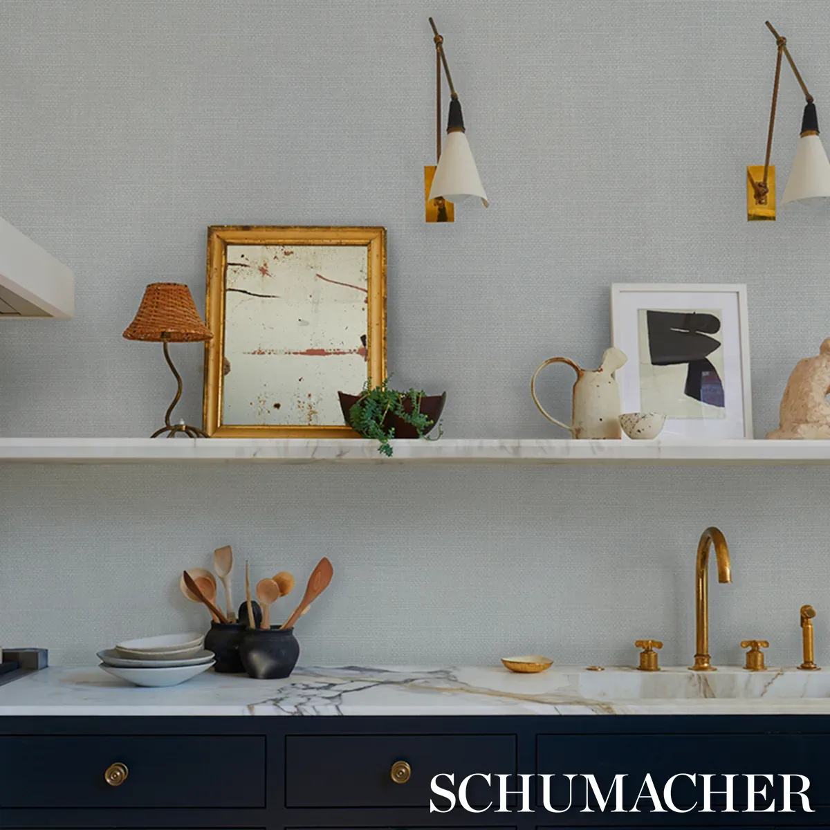 LINEN GESSO VINYL - MIST Schumacher Wallpaper | Wallpaper Tw LINEN GESSO VINYL MIST Schumacher Wallpaper wallpaper - SKU 5017285