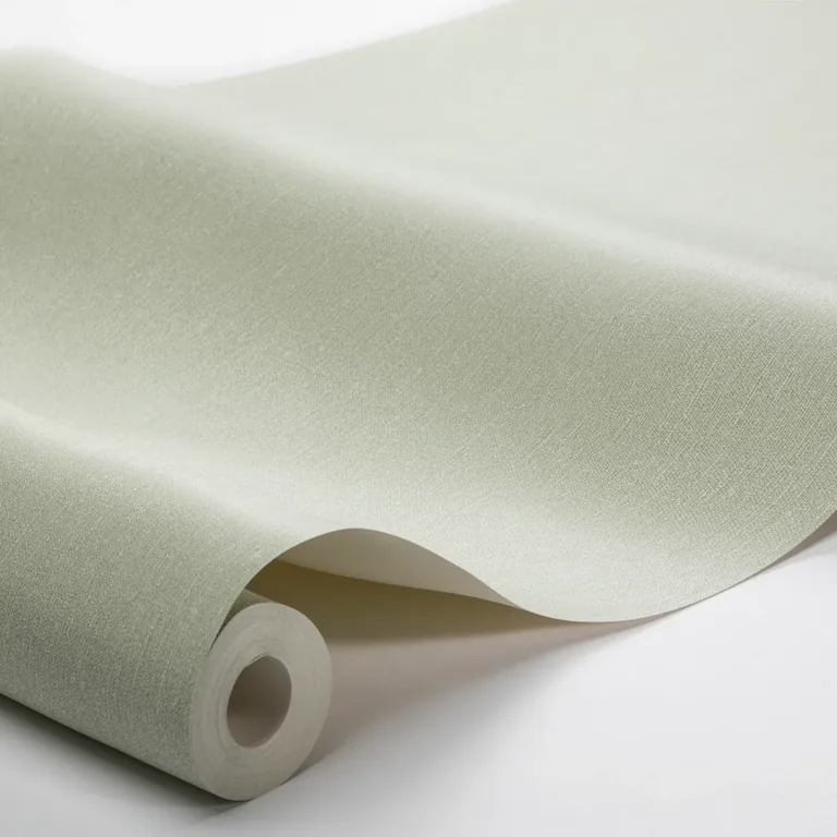 Schumacher LINEN wallpaper, color LEAF GREEN, SKU 4423