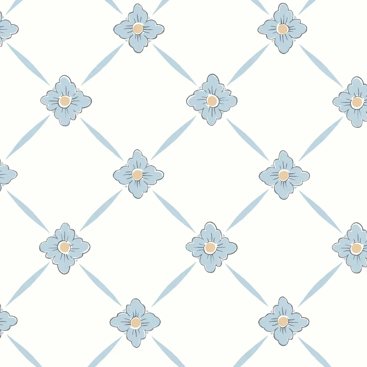 LINNÉ BLUE AND GOLD Schumacher Wallpaper wallpaper - SKU 4506