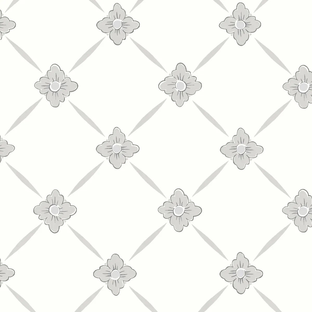 LINNÉ GREY AND SILVER Schumacher Wallpaper wallpaper - SKU 4505