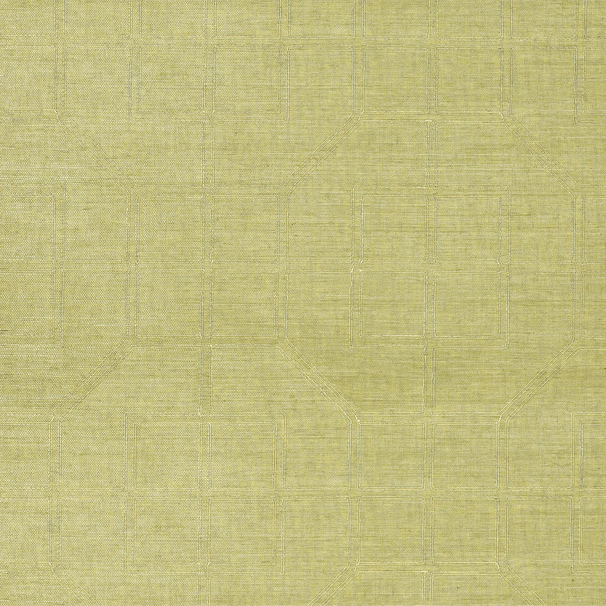 LINYI EMBROIDERED FRET SISAL CELERY Schumacher Wallpaper wallpaper - SKU 5003551