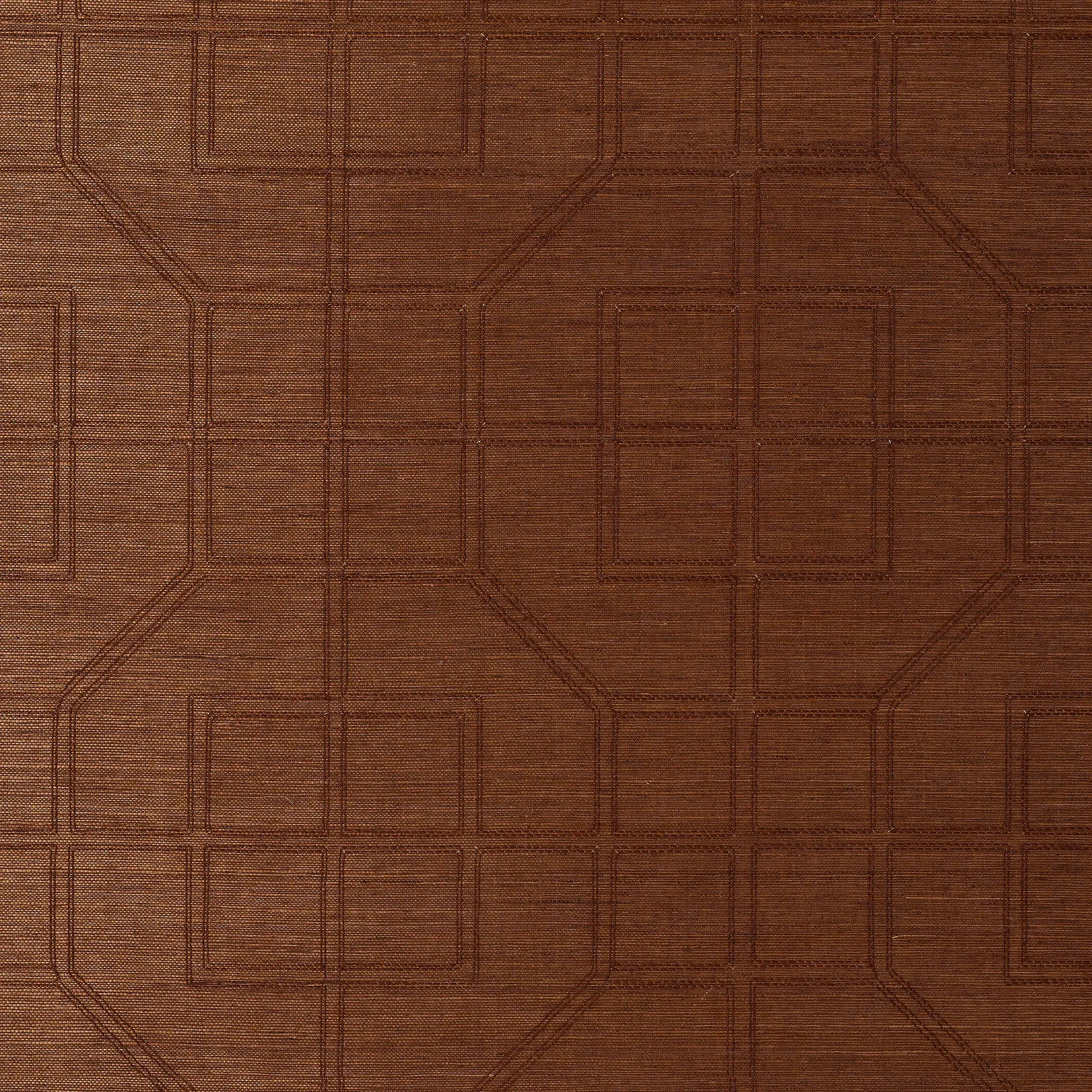 5003554 | LINYI EMBROIDERED FRET SISAL – CHESTNUT