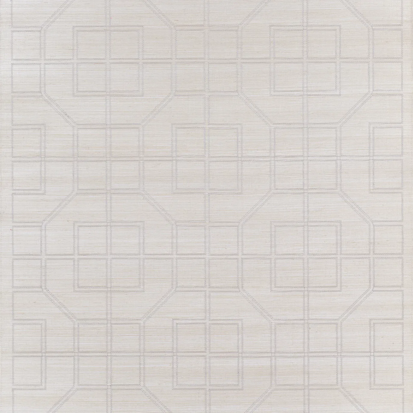 5003555 | LINYI EMBROIDERED FRET SISAL – NATURAL SHIMMER
