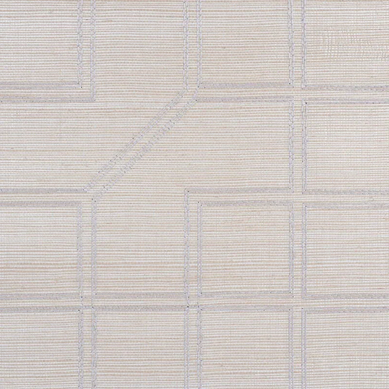 LINYI EMBROIDERED FRET SISAL - NATURAL SHIMMER Schumacher Wa LINYI EMBROIDERED FRET SISAL NATURAL SHIMMER Schumacher Wallpaper wallpaper - SKU 5003555