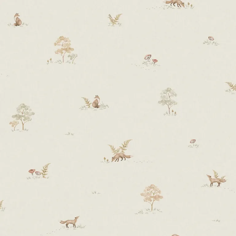 Schumacher LITTLE FOX wallpaper, color SOFT NEUTRAL, SKU 6923