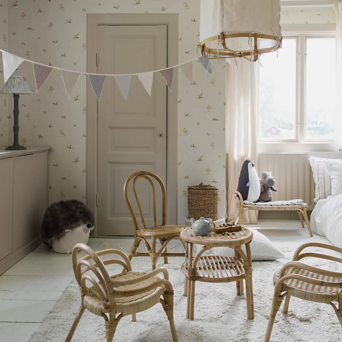 LITTLE FOX SOFT NEUTRAL Schumacher Wallpaper wallpaper - SKU 6923