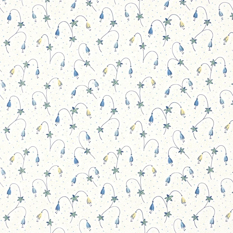 Schumacher LOLLY FLORAL wallpaper, color BLUES, SKU 5015750