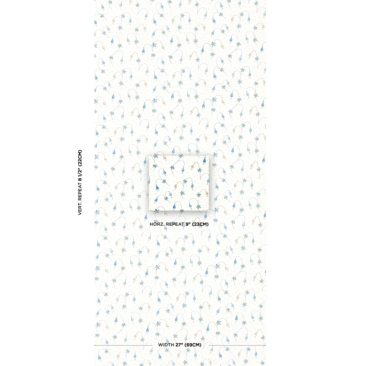 LOLLY FLORAL BLUES Schumacher Wallpaper wallpaper - SKU 5015750