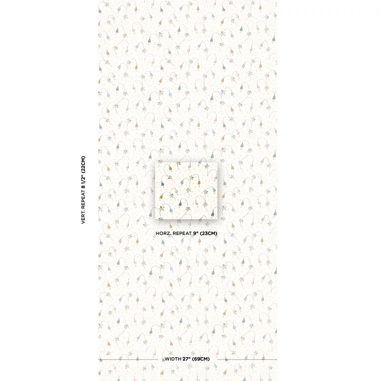 Schumacher LOLLY FLORAL wallpaper, color CONFETTI, SKU 5015751
