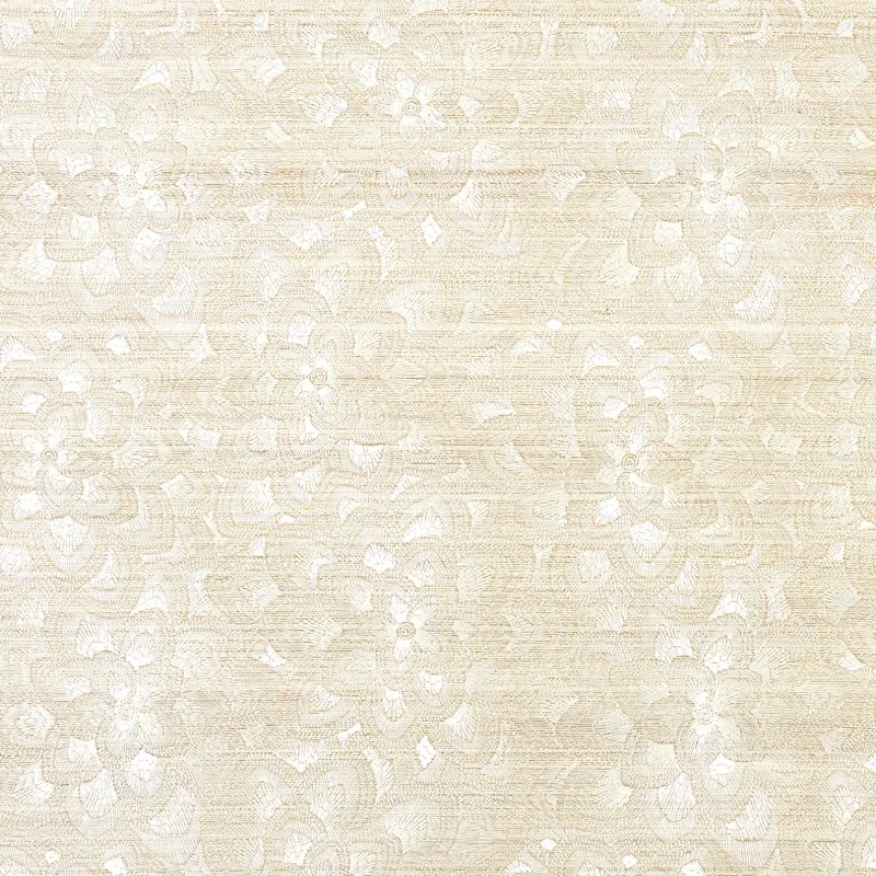 LOTUS EMBROIDERY SISAL IVORY Schumacher Wallpaper wallpaper - SKU 5011210