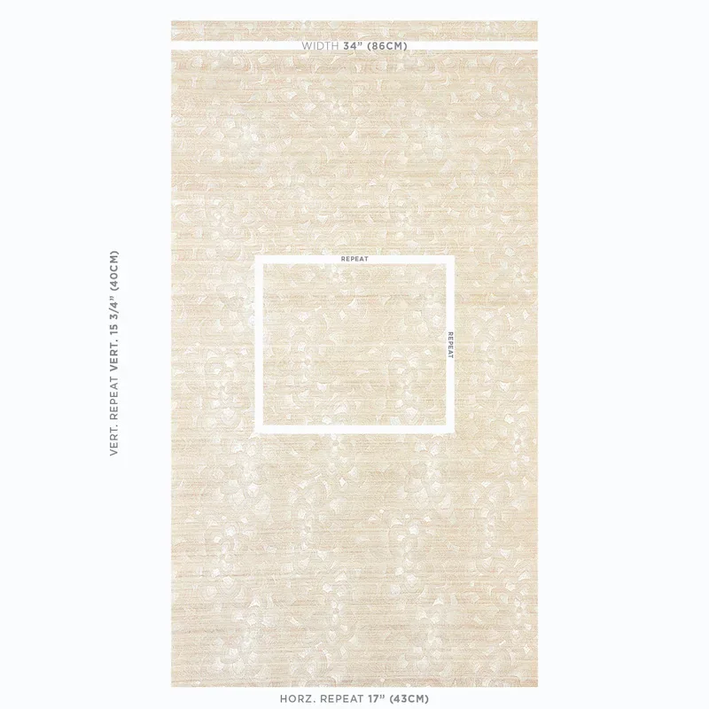 LOTUS EMBROIDERY SISAL IVORY Schumacher Wallpaper wallpaper - SKU 5011210