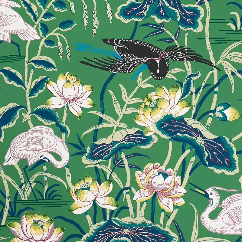 Lotus Garden JADE Schumacher Wallpaper wallpaper - SKU 5008430
