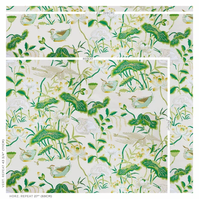 Lotus Garden LEAF Schumacher Wallpaper wallpaper - SKU 5008433