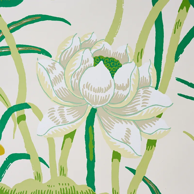 Lotus Garden LEAF Schumacher Wallpaper wallpaper - SKU 5008433