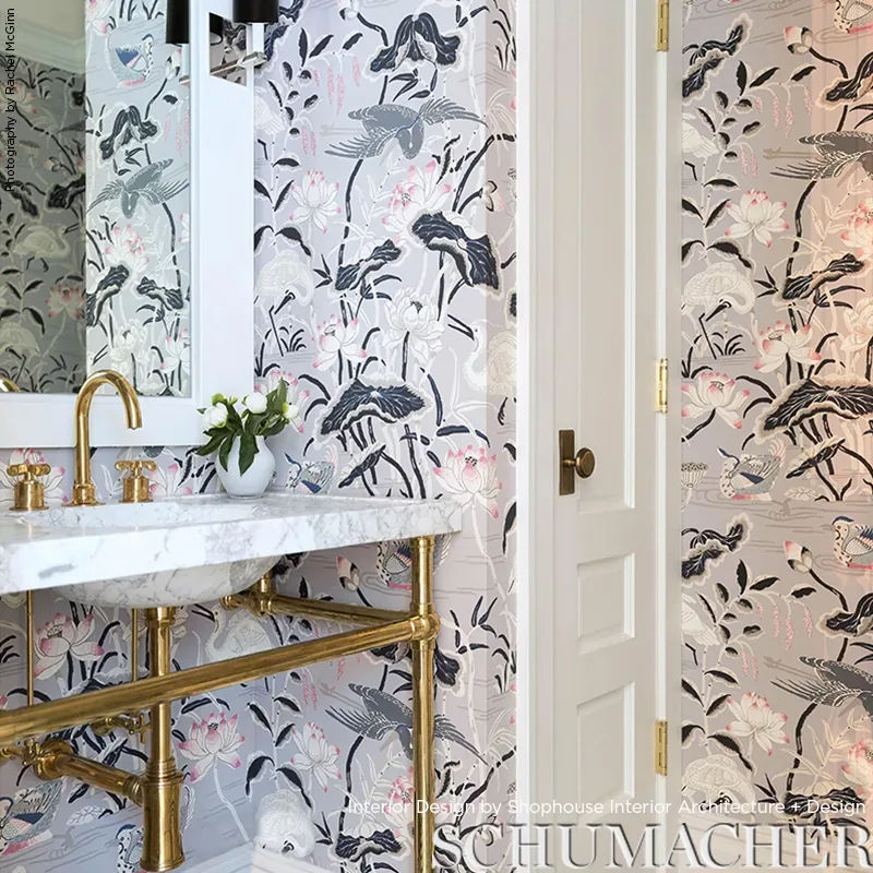 Lotus Garden - LILAC Schumacher Wallpaper | Wallpaper Twins Lotus Garden LILAC Schumacher Wallpaper wallpaper - SKU 5008432
