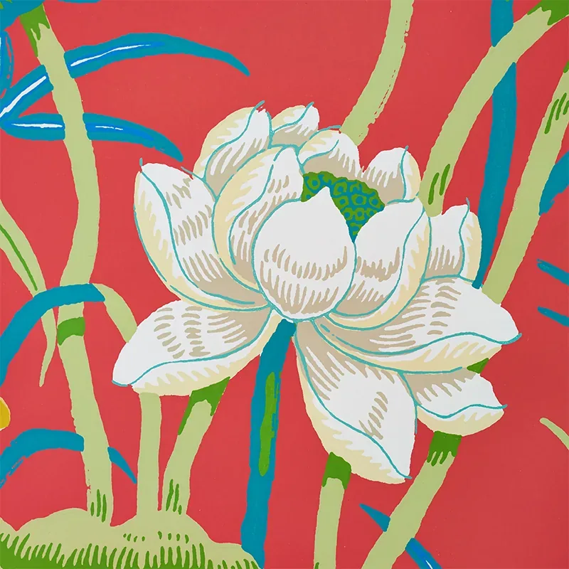Lotus Garden RED Schumacher Wallpaper wallpaper - SKU 5008434
