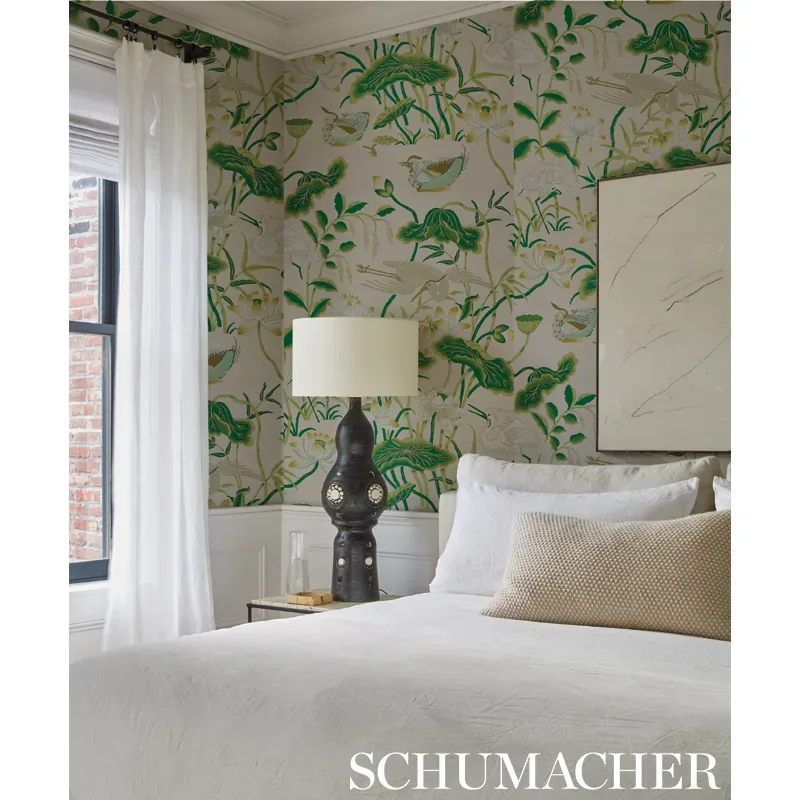 Lotus Garden RED Schumacher Wallpaper wallpaper - SKU 5008434