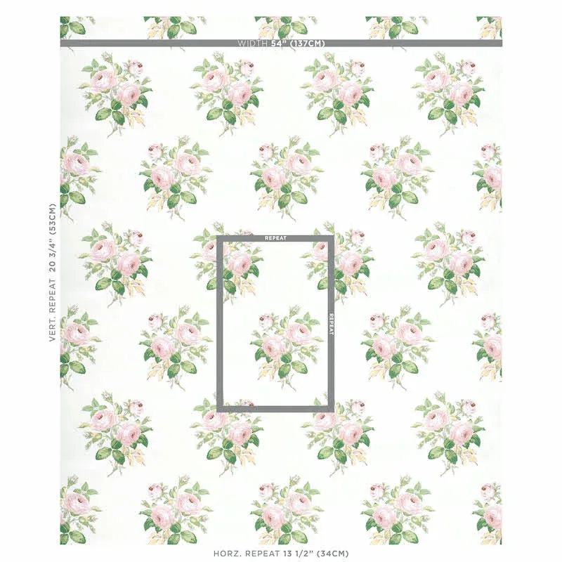 LOUDON ROSE BLUSH Schumacher Wallpaper wallpaper - SKU 5012031