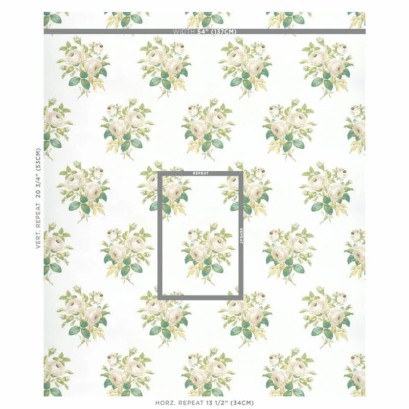LOUDON ROSE IVORY Schumacher Wallpaper wallpaper - SKU 5012030