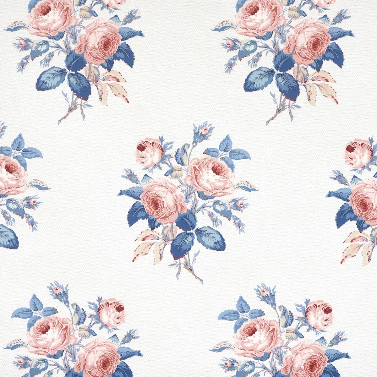 LOUDON ROSE ROSE & BLUE Schumacher Wallpaper wallpaper - SKU 5012032