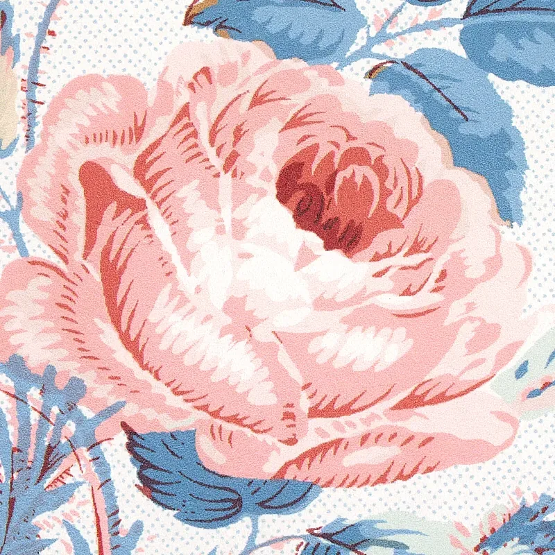 LOUDON ROSE ROSE & BLUE Schumacher Wallpaper wallpaper - SKU 5012032