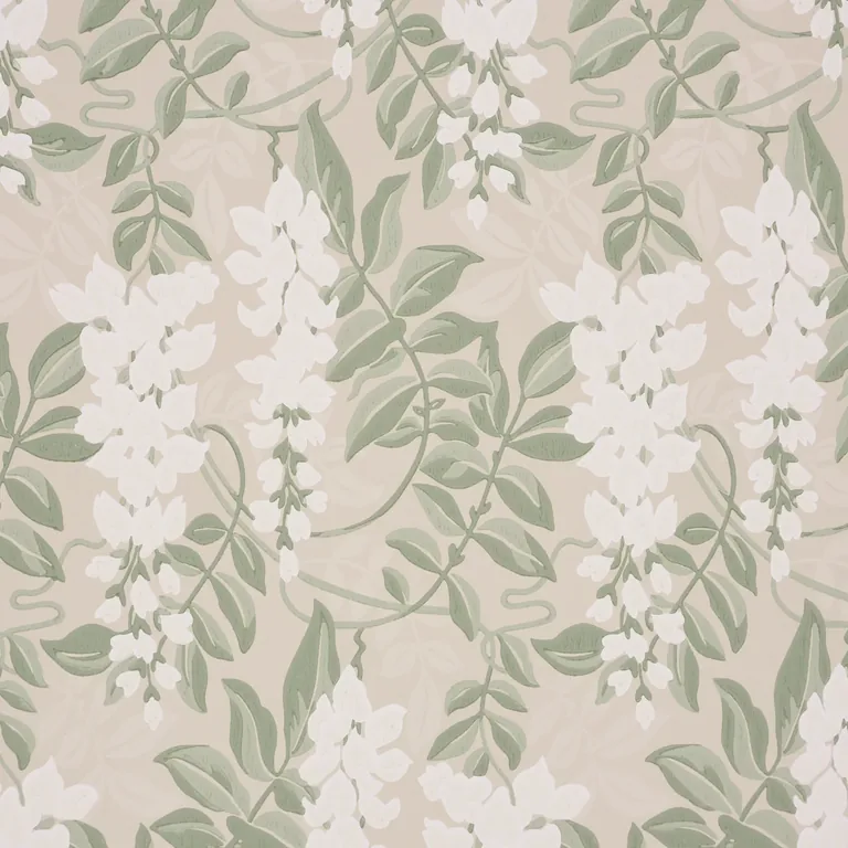 Schumacher LUCIA WISTERIA wallpaper, color SAGE, SKU 5017530