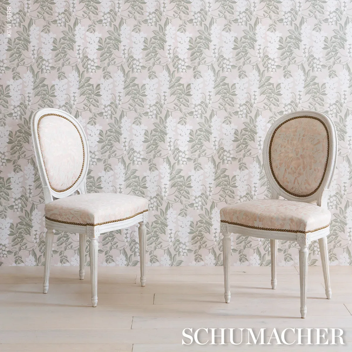 LUCIA WISTERIA SAGE Schumacher Wallpaper wallpaper - SKU 5017530