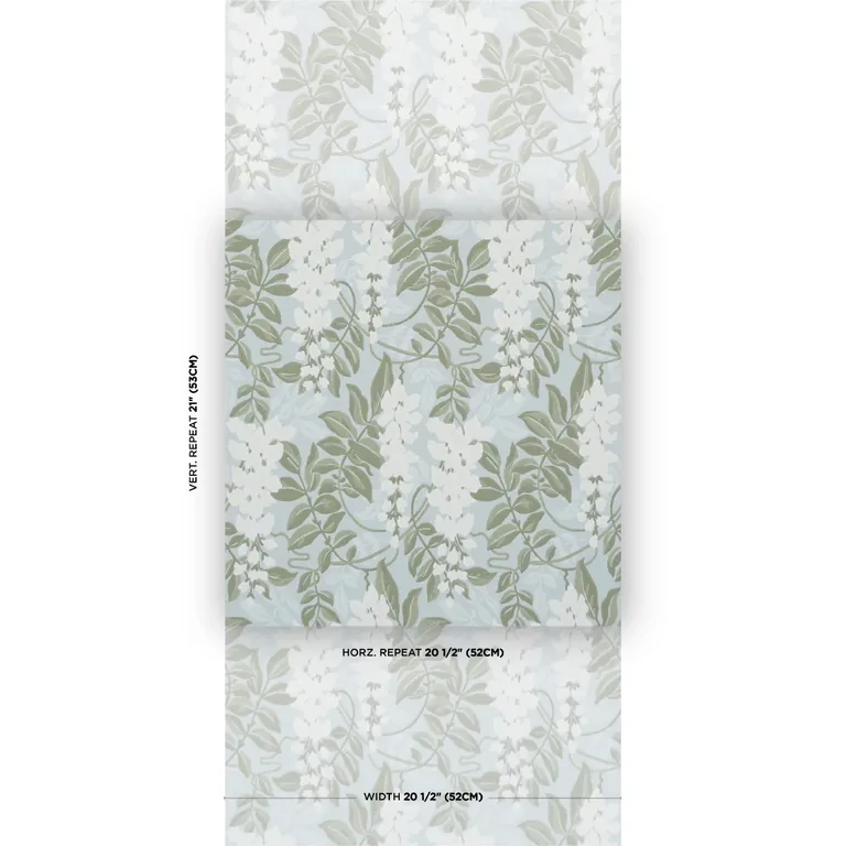 Schumacher LUCIA WISTERIA wallpaper, color SKY, SKU 5017531