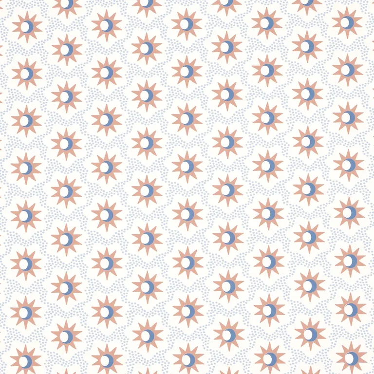 Schumacher LUCIE wallpaper, color CLAY & BLUE, SKU 5015761