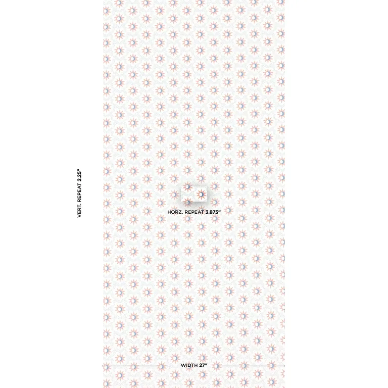 Schumacher LUCIE wallpaper, color CLAY & BLUE, SKU 5015761
