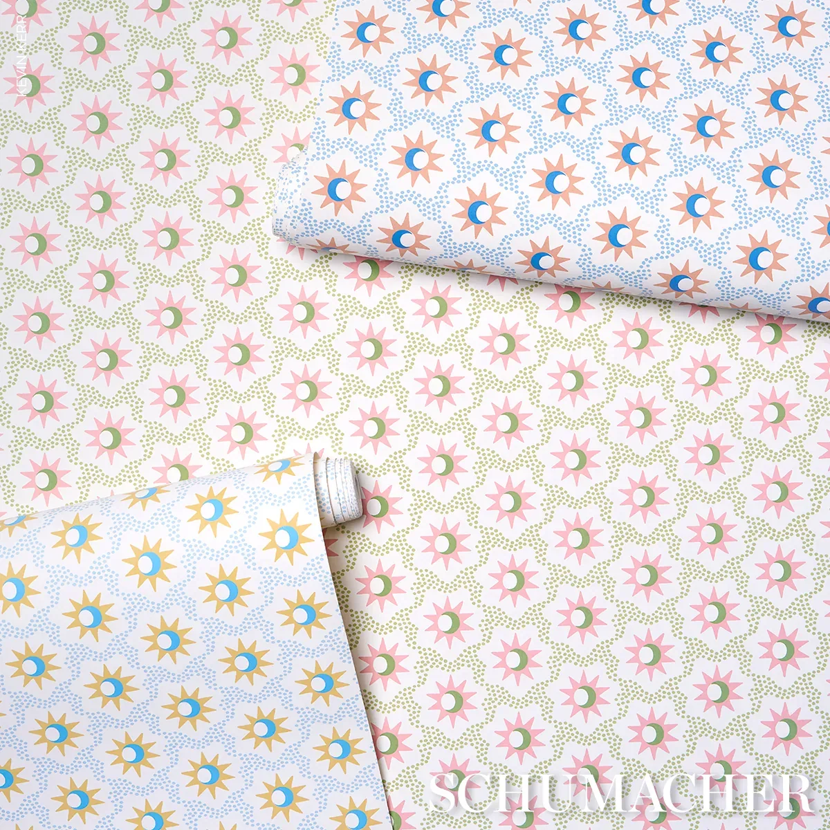 LUCIE CLAY & BLUE Schumacher Wallpaper wallpaper - SKU 5015761