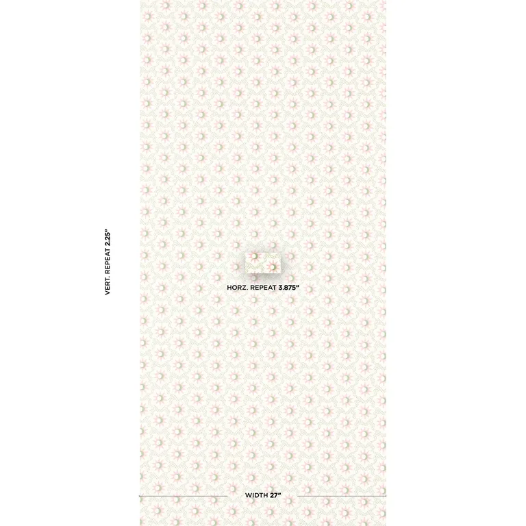 Schumacher LUCIE wallpaper, color PINK & GREEN, SKU 5015762
