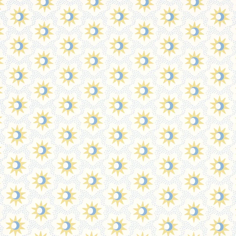 Schumacher LUCIE wallpaper, color YELLOW & SKY, SKU 5015760